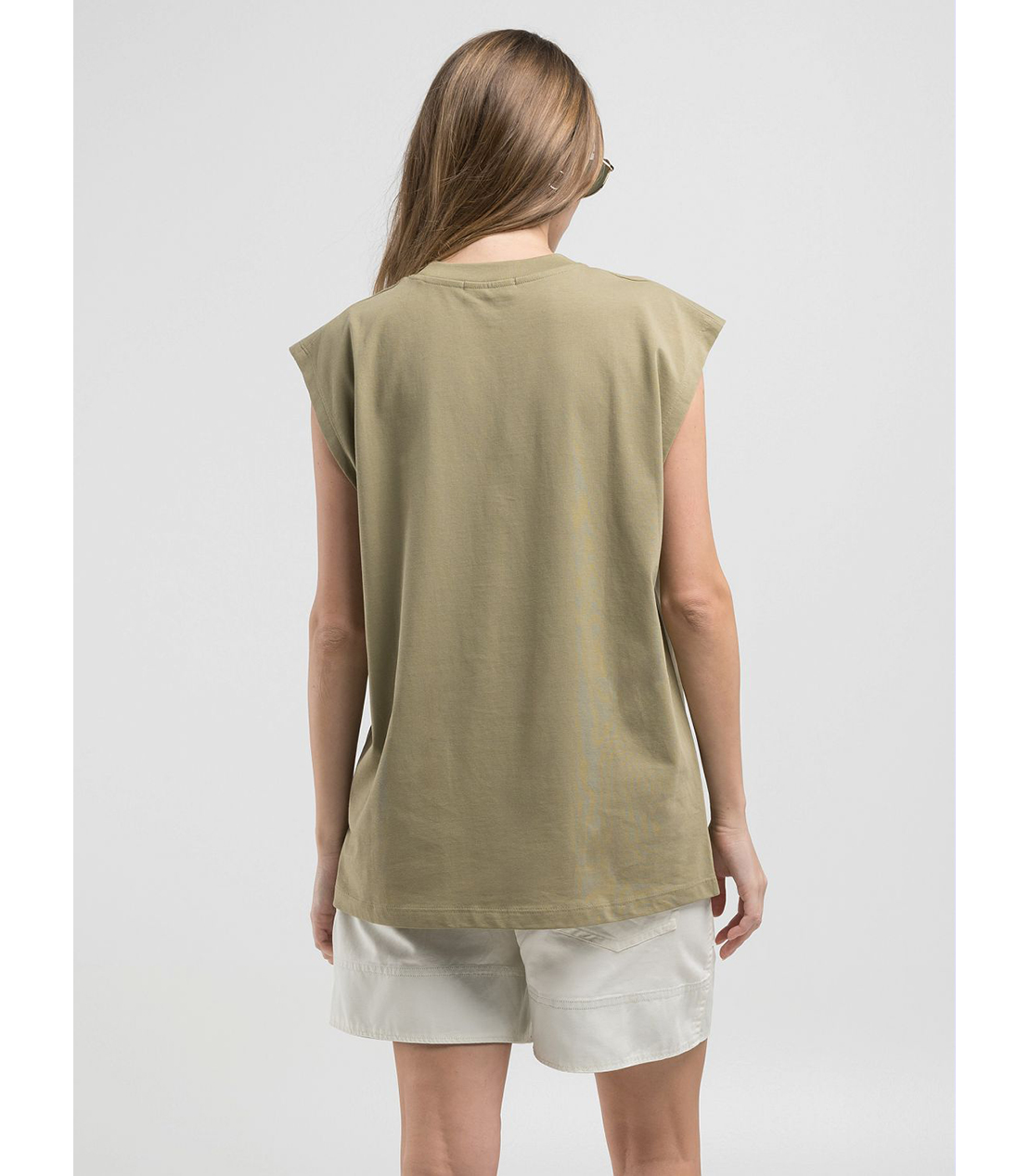 ボーイフィットベーシックジャージーPHOTOプリントTシャツ 詳細画像 ライトミリタリー 2